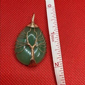 Green Aventurine Pendant with Wire Wrap